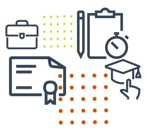 An illustration of industry-related icons